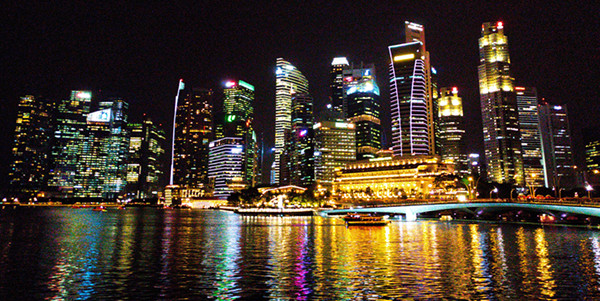 Singapore Marina Bay Skyline at Night