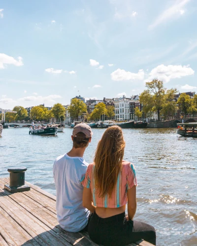 Instagrammable Place Amstel River in Amsterdam, the Netherlands