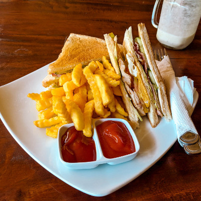 Club Sandwich at Arsa Santhi Penida in Nusa Penida, Bali, Indonesia