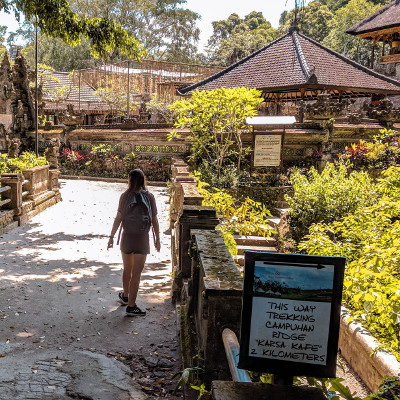 Campuhan Ridge Walk sign in Ubud, Bali, Indonesia