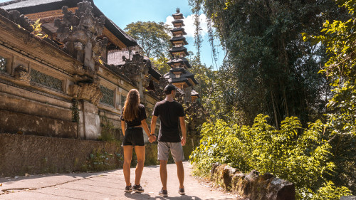 Temple Wall at the Campuhan Ridge Walk in Ubud, Bali, Indonesia