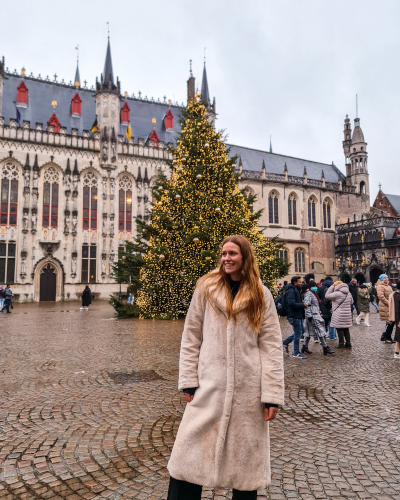 Christmas Tree at Burg square in Bruges, Belgium