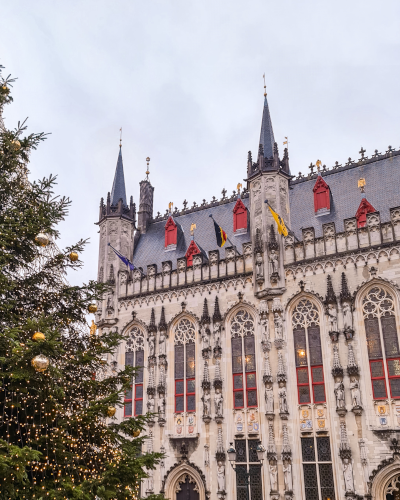 Christmas Tree at Burg square in Bruges, Belgium