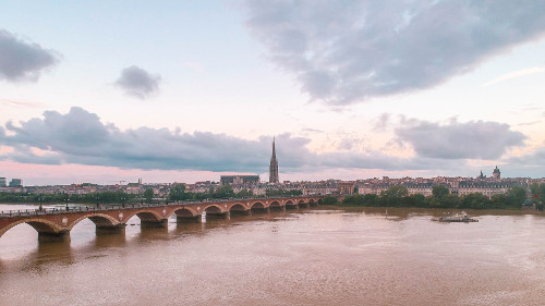 Pont de Pierre in Bordeaux, France 