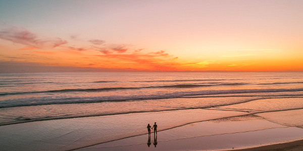 Sunset in Montalivet-les-Bains on the Atlantic Coast in France