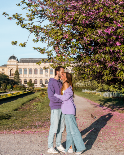 Cherry Blossoms in Jardin des Plantes in Paris, France