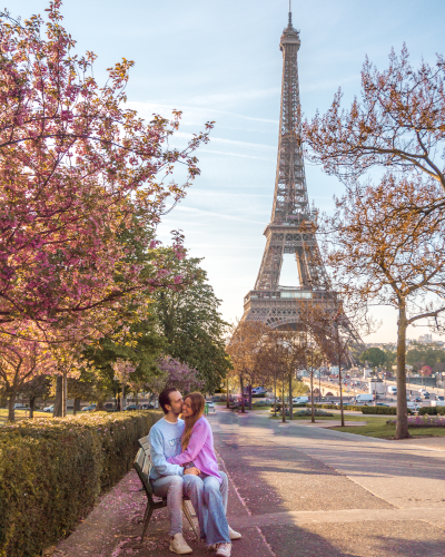 Cherry Blossoms and the Eiffel Tower Photo Spot, Paris