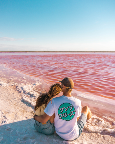 Pink Salt Lakes at Salin de Giraud in the South of France