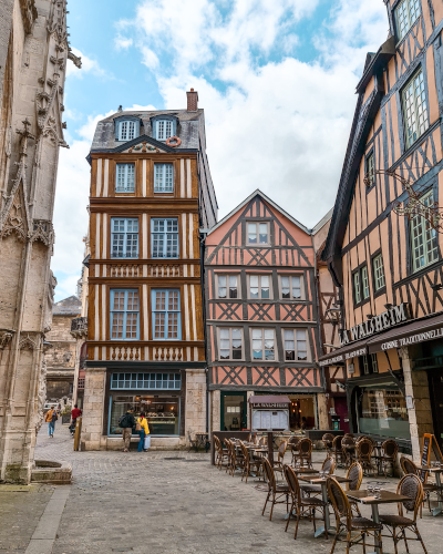 Half-Timbered Houses in Rouen, France