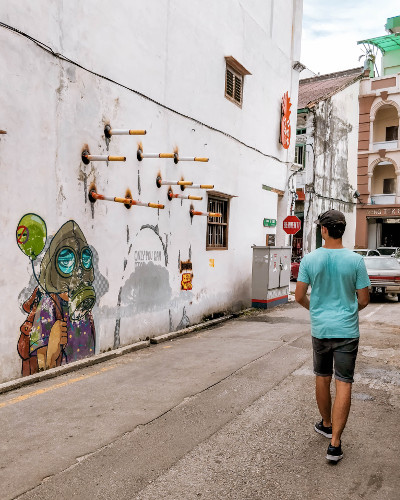 Street art in the UNESCO World Heritage Site in George Town, Penang