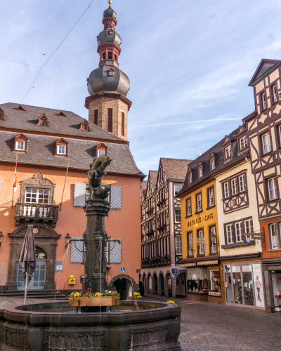 Marktplatz in Cochem in the Moselle Valley, Germany