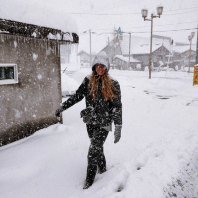 Heavy snowfall in Ishiuchi, Japan