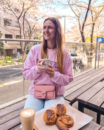 Cherry Blossoms at Bricolage Bread & Co in Roppongi, Tokyo