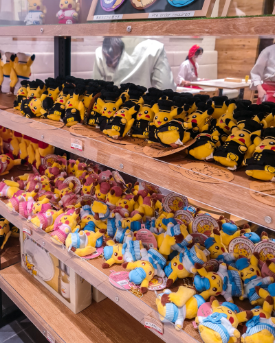 Exclusive merchandise at the Pokémon Café Food in Tokyo, Japan