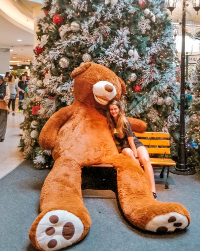 Huge teddy bear in Mid Valley Megamall in Kuala Lumpur
