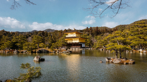 Kinkaku-ji or Temple of the Golden Pavilion in Kyoto, Japan
