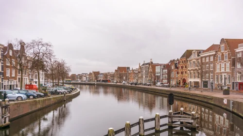 View from the Melkbrug in Haarlem, the Netherlands