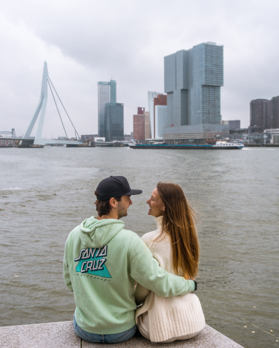 Skyline view from Westerkade in Rotterdam, the Netherlands