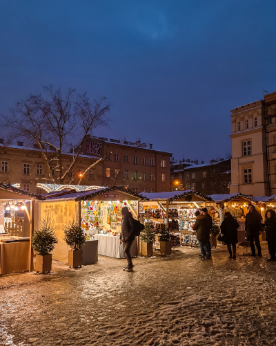 Christmas Market on Plac Wolnicain Kraków, Poland