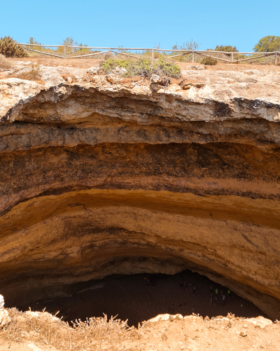 Benagil Cave from above in the Algarve Coast, Portugal