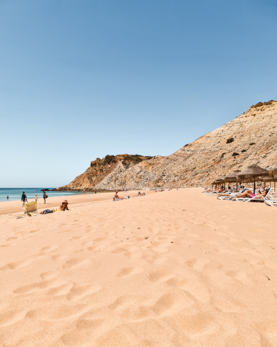 Beach in Burgau in the Algarve Coast, Portugal