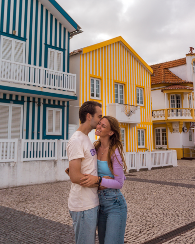 Palheiros Beach Houses in Costa Nova, Portugal