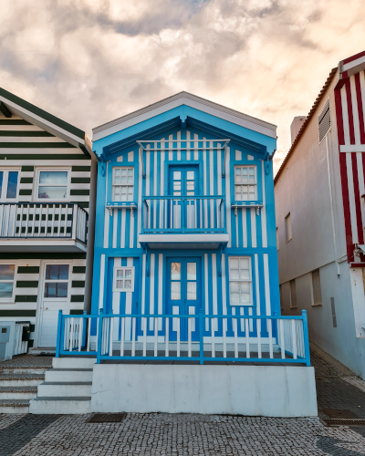 Palheiros Beach Houses in Costa Nova, Portugal