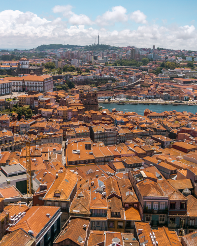 View from the Clérigos Tower in Porto, Portugal