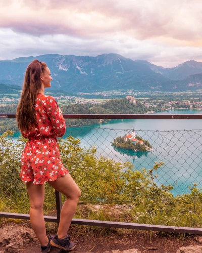 Instagrammable place Mala Osojnica at Lake Bled, Slovenia