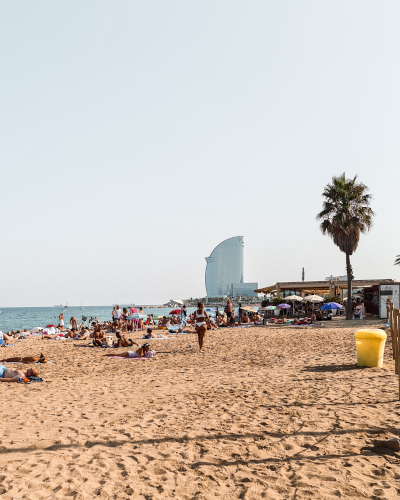 Platja de Barceloneta in Barcelona, Spain