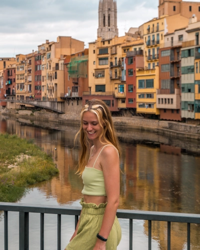 View from Pont de Sant Agustí in Girona, Spain