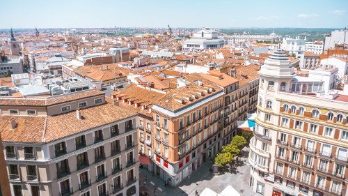 Rooftop view from Callao in Madrid, Spain