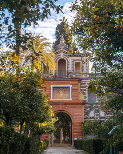 Garden of Real Alcázar in Sevilla, Spain