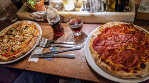 Pizzas at Vapiano in Sydney, Australia